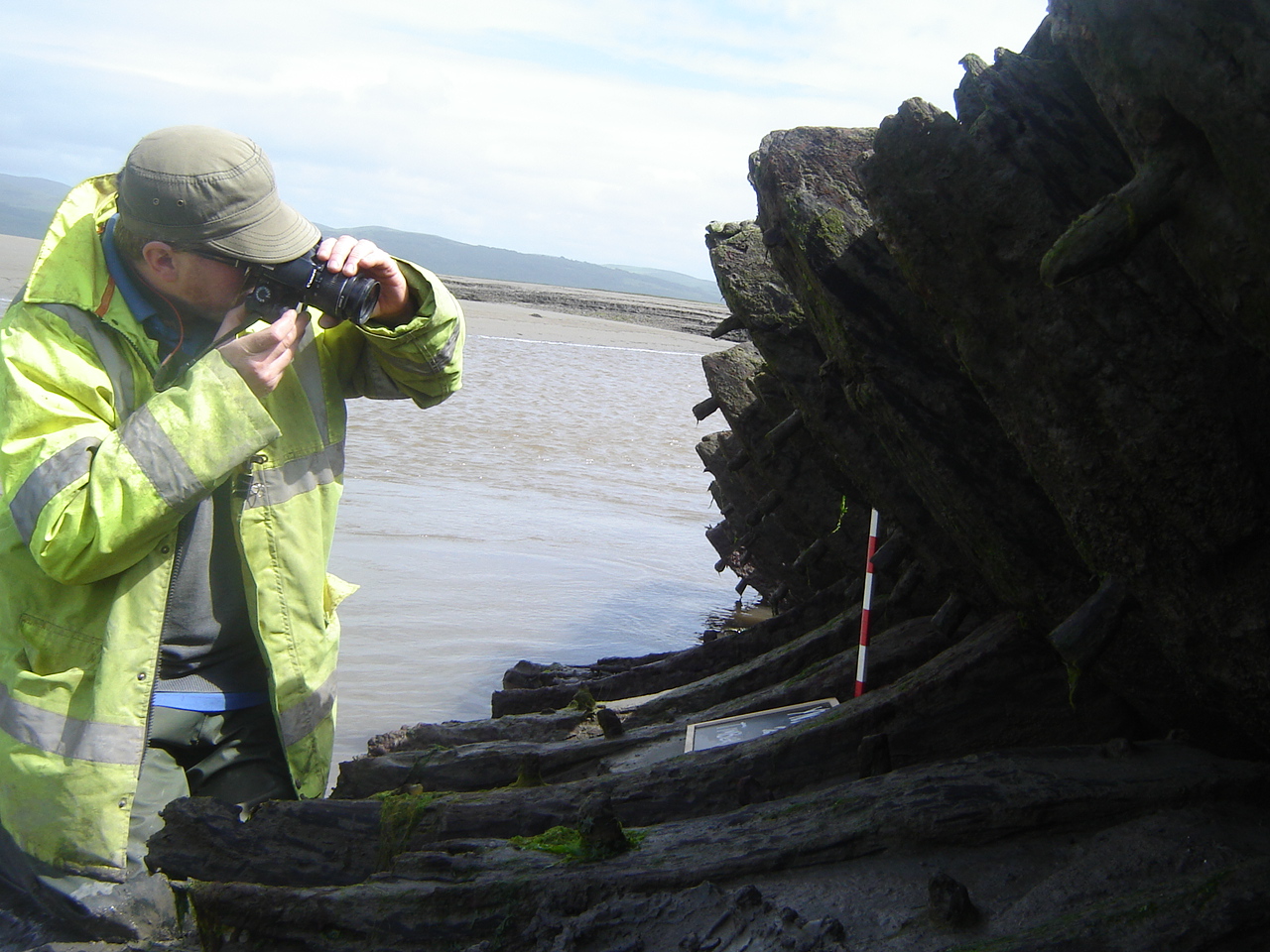Sketching and photographing the exposed timbers
